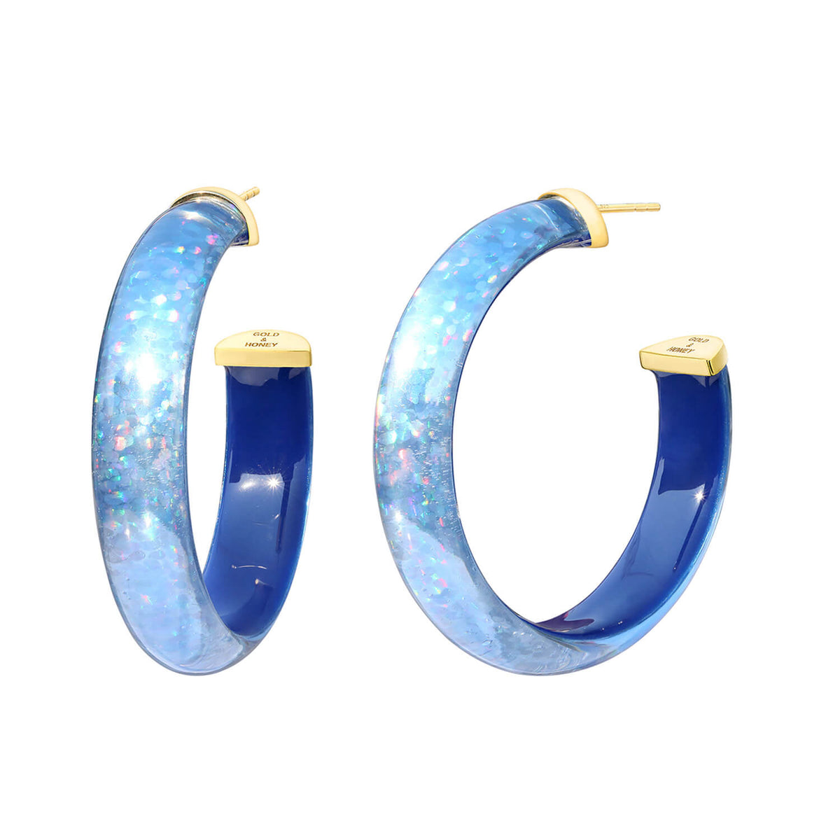 Disco Lucite Hoops in Blue