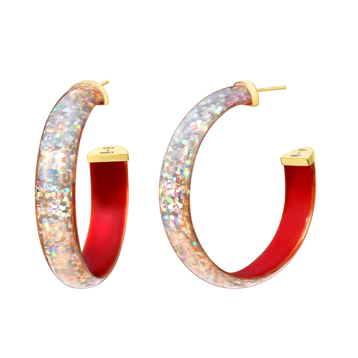 Disco Lucite Hoops in Red