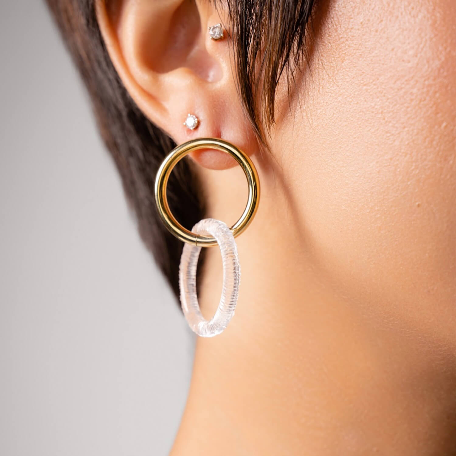 Clear Double Drop Earrings