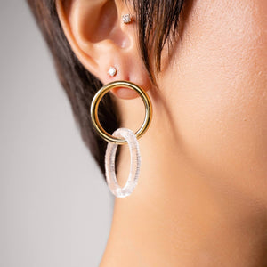 Clear Double Drop Earrings