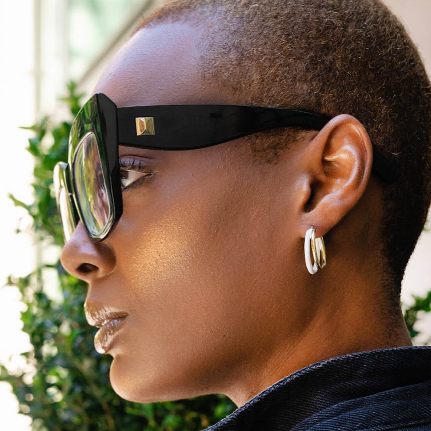 Double Hoops in White and Gold