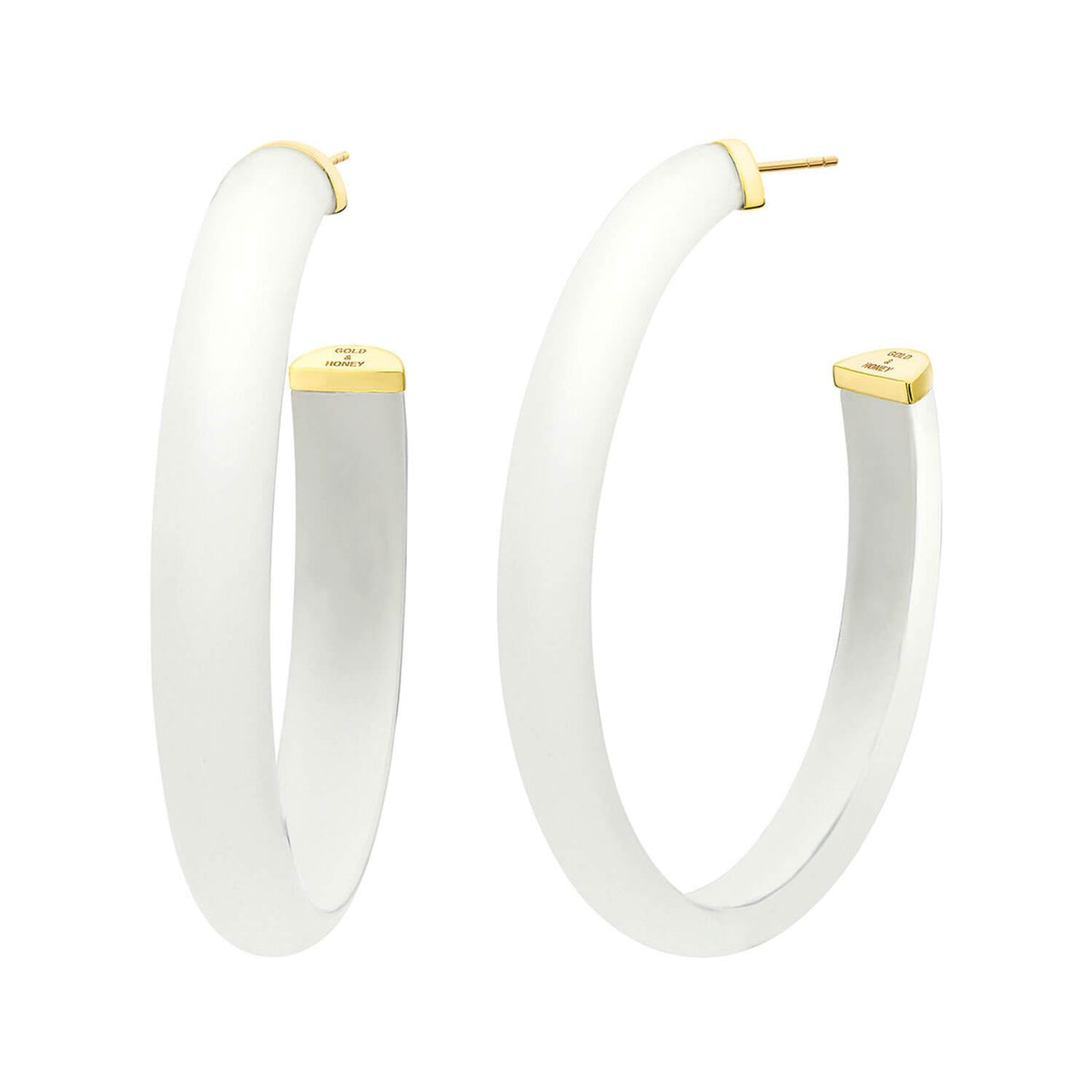 XL Oval Illusion Lucite Hoops in Frosted