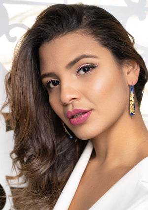 Wishbone Earrings on Model