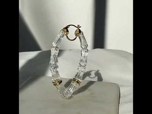 Clear Lucite Bamboo Hoop Earring
