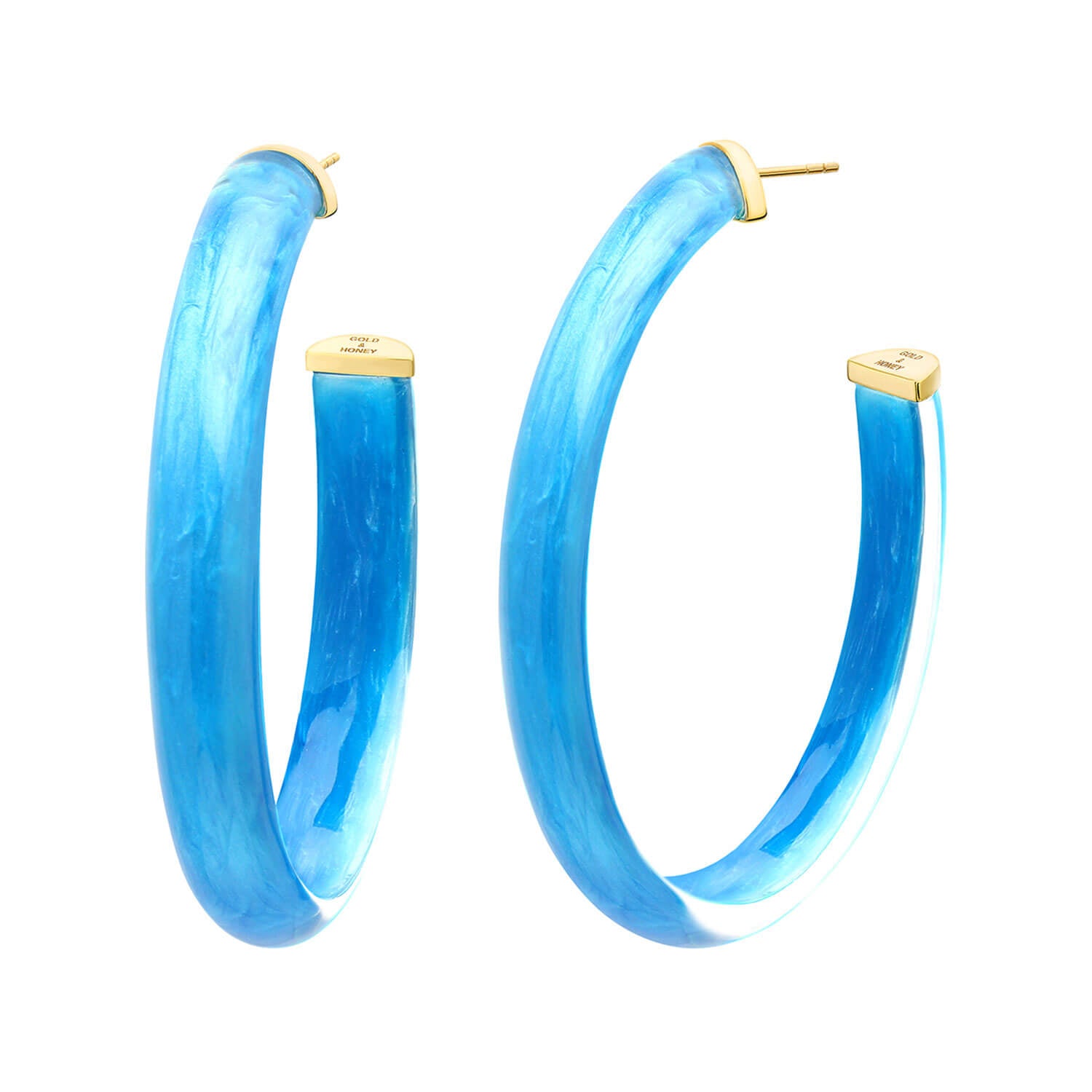 XL Oval Illusion Lucite Hoops in ORIGINAL LAPIS