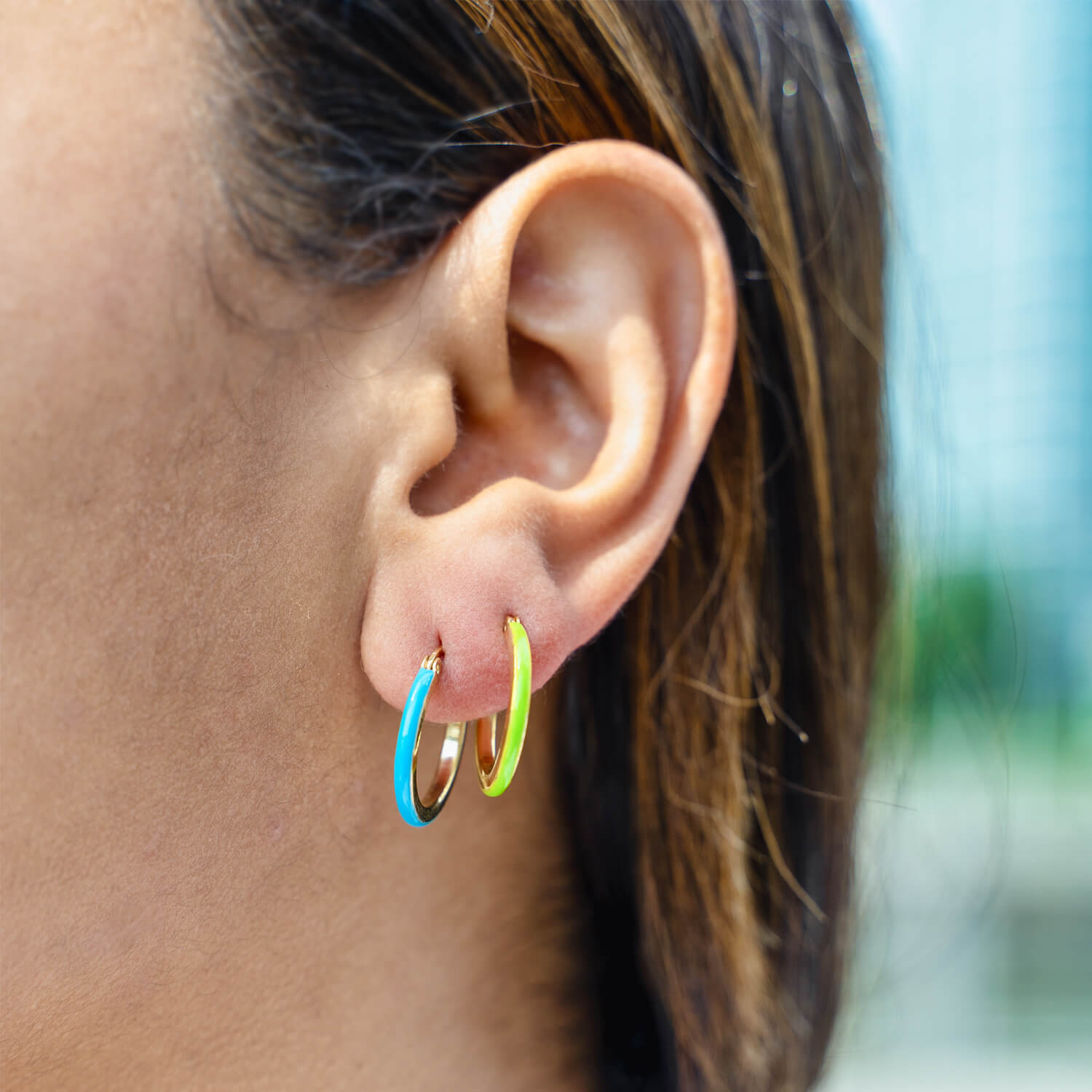 Black Enamel Earrings