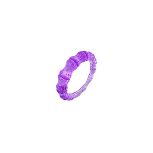 Purple bamboo lucite ring