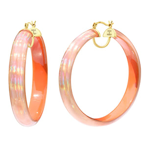 Rave Lucite Hoops in Orange