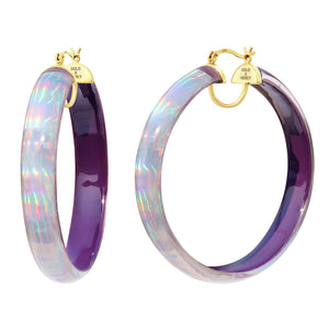 Rave Lucite Hoops in Purple