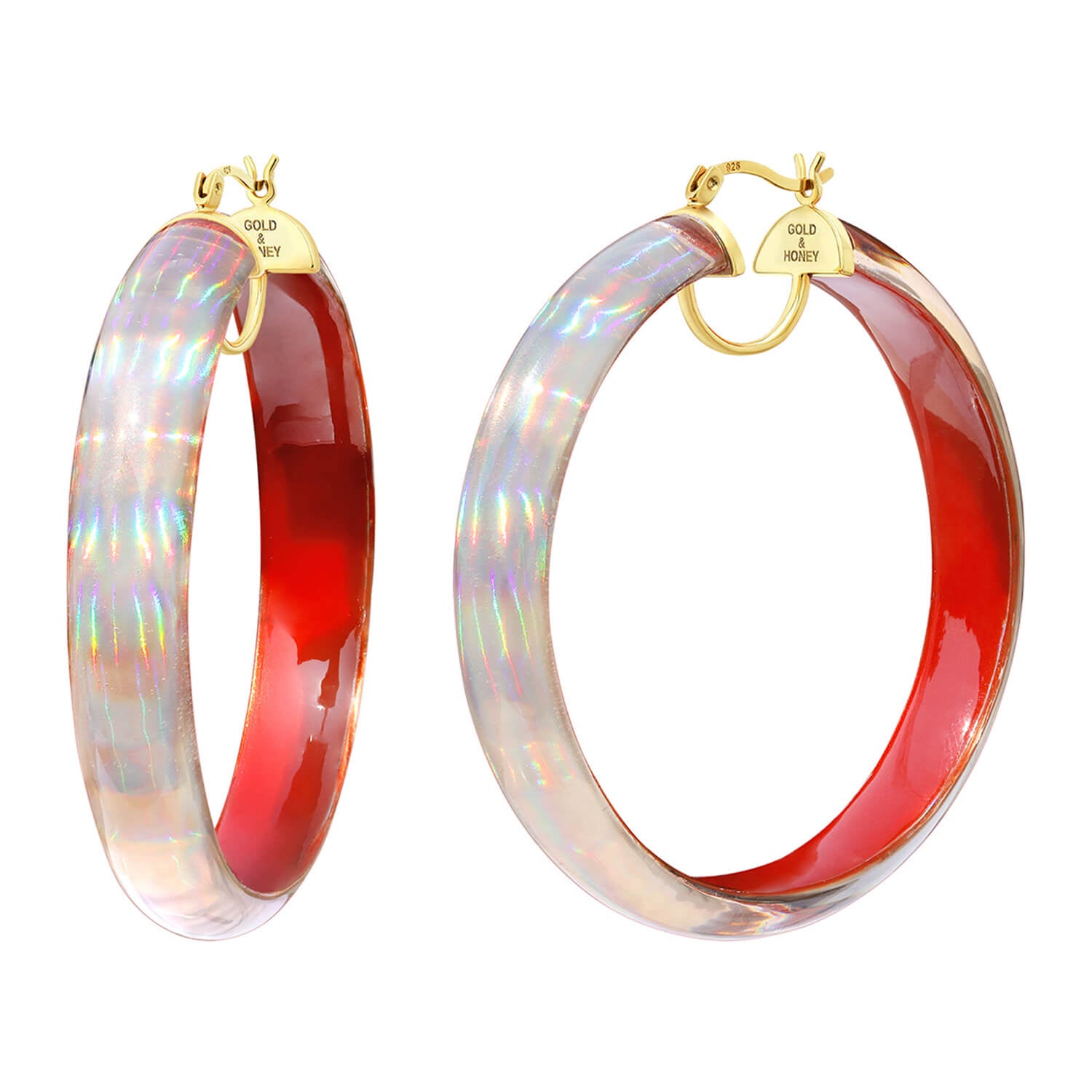 Rave Lucite Hoops in Red