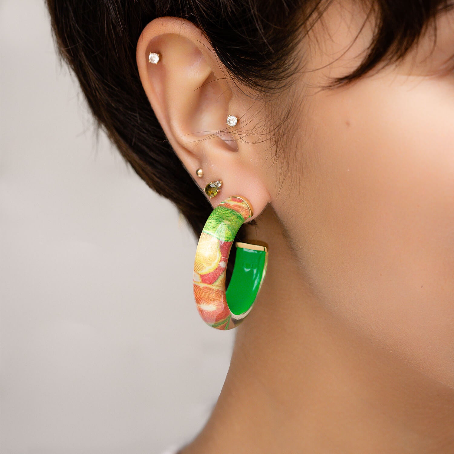 Citrus Sour Lucite Hoop Earrings