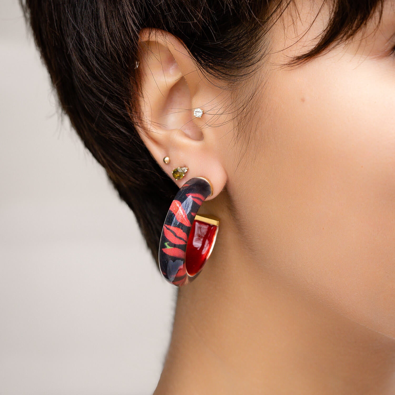 lips red hot chili peppers hoop earrings