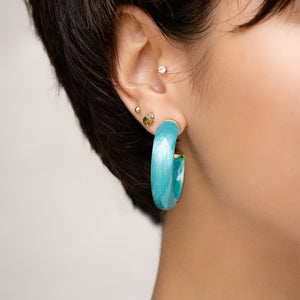 Teal Hoop Earrings