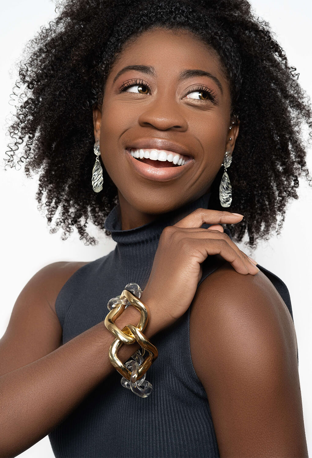 Oversized Twisted Link Bracelet on Model