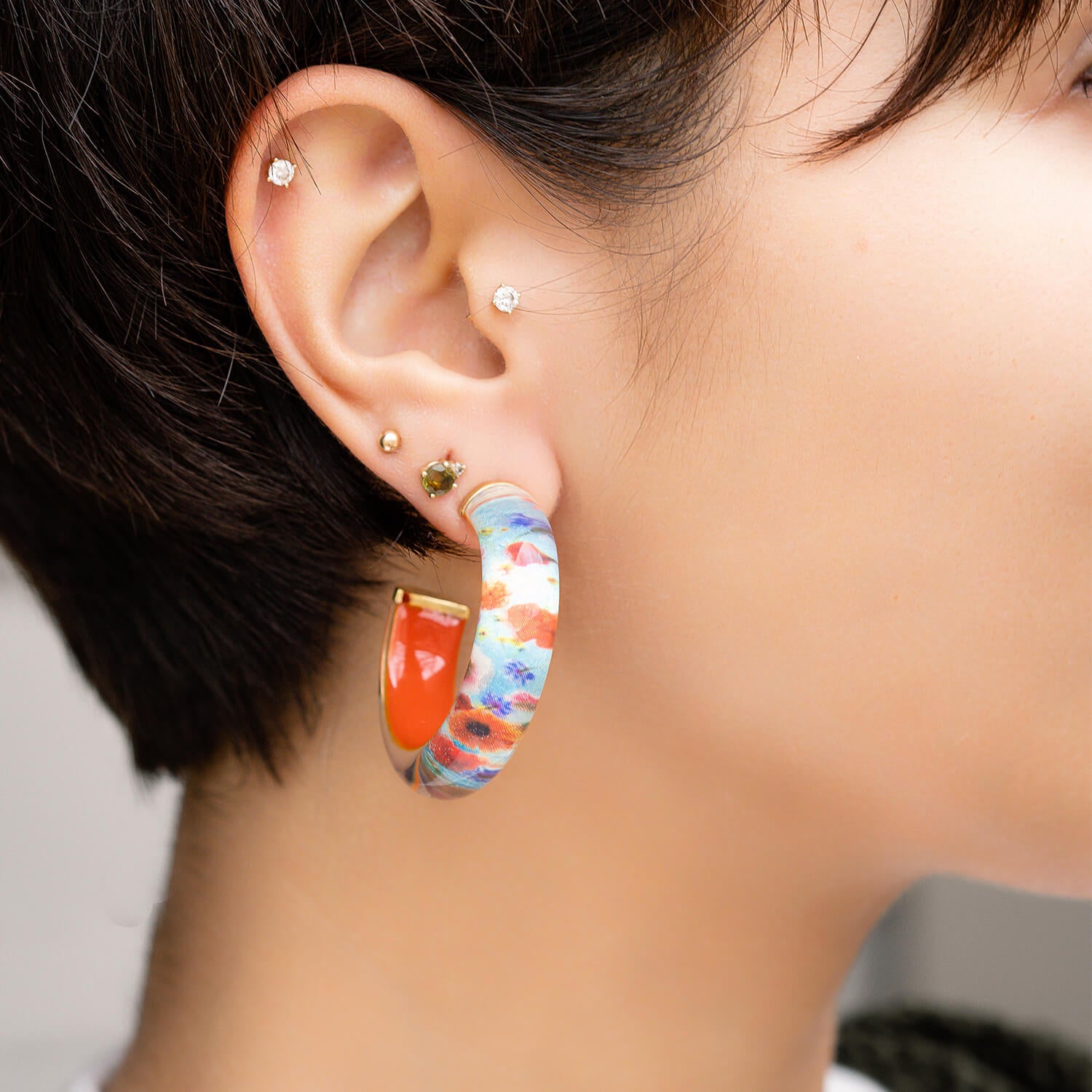 wild flowers hoop earrings