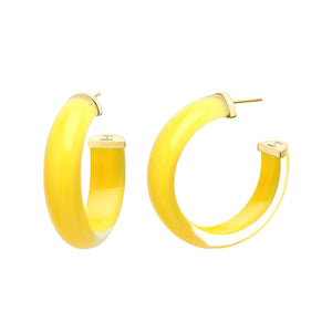 Yellow Illusion Hoops